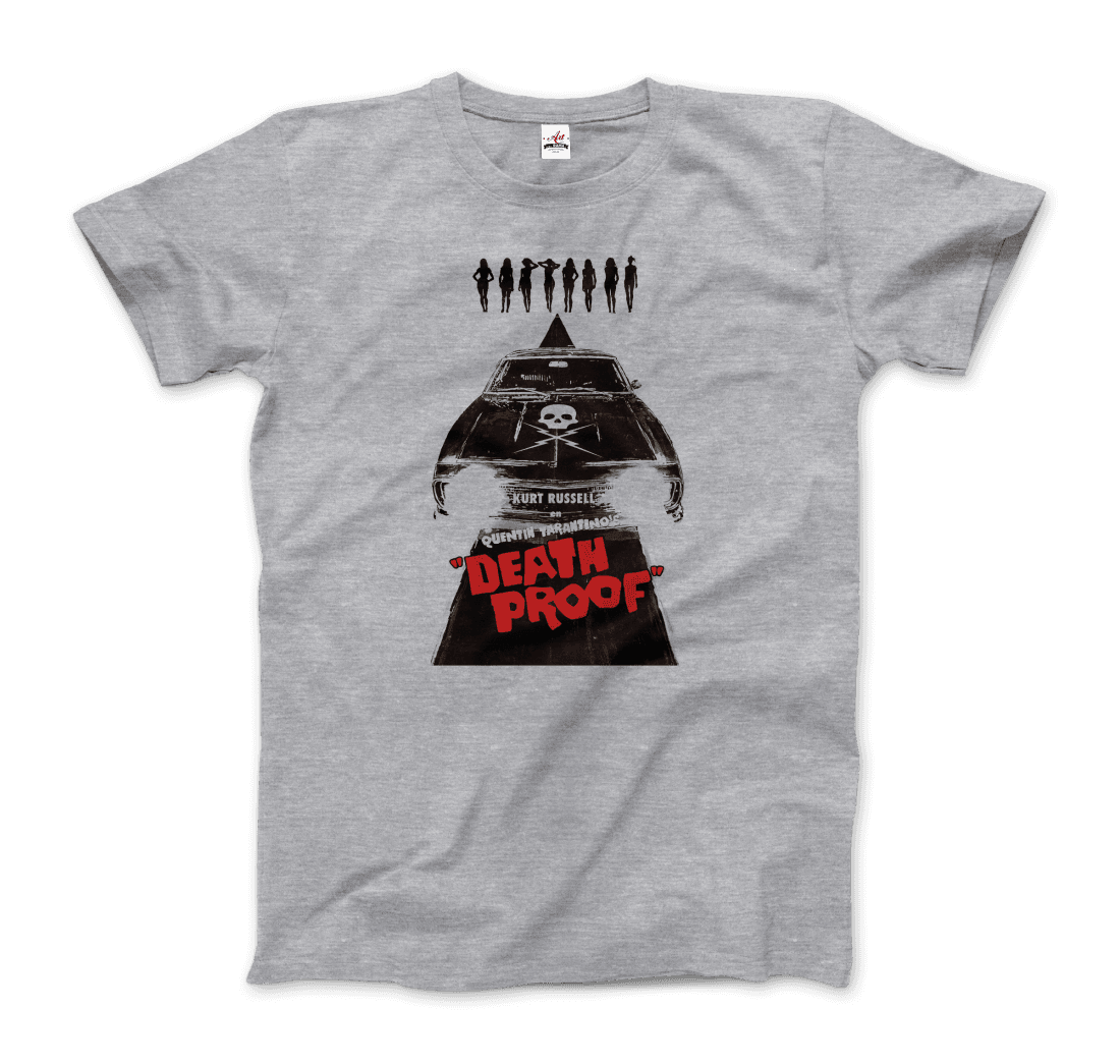 Death Proof Poster T-Shirt-Art-O-Rama-Men (Unisex)-Heather Grey-S-Urbanheer