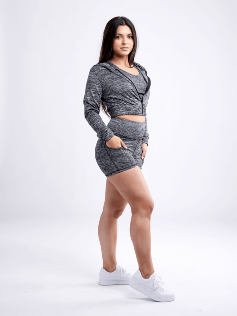 High-Waisted Athletic Shorts with Side Pockets-JupiterGear-Grey-Small / Medium-Urbanheer