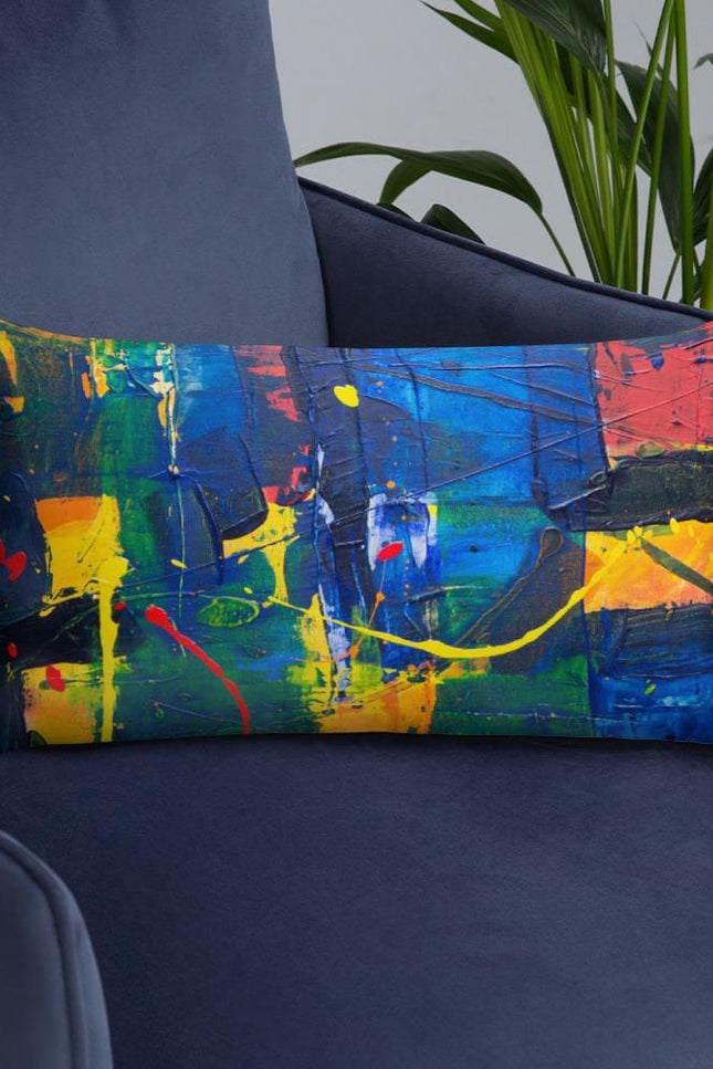 Decorative Throw Pillow - Blue Multicolor Abstract Accent Pillow-Uniquely You | iPFL-20×12-Urbanheer
