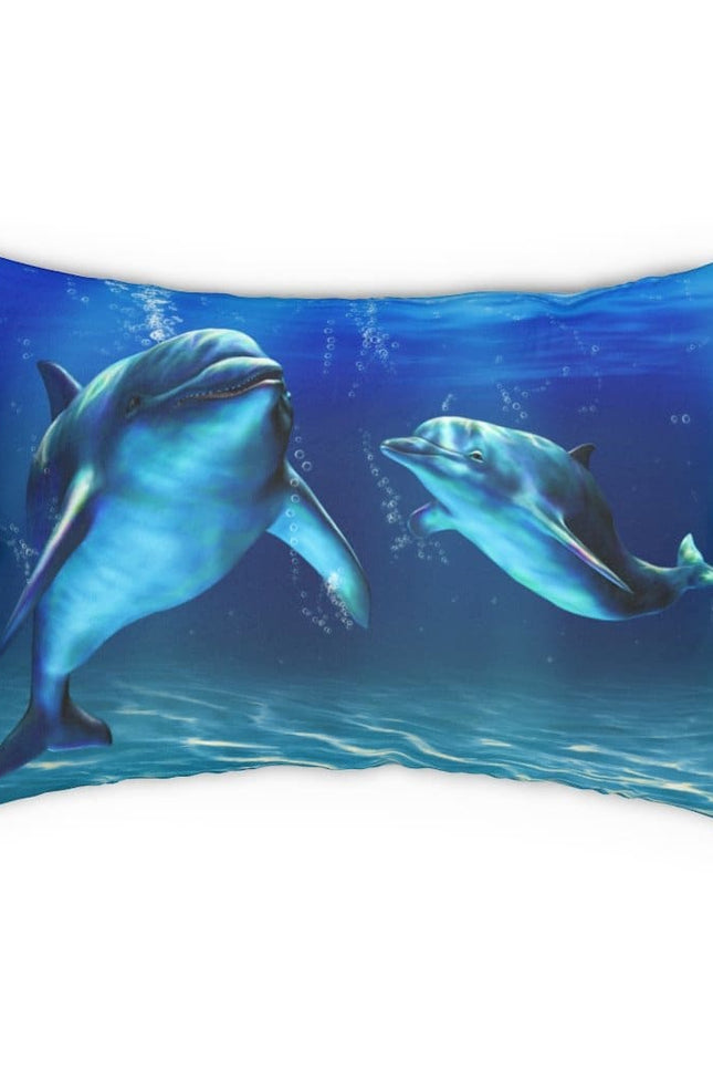 Decorative Throw Pillow - Double Sided Sofa Pillow / Blue Dolphin-Uniquely You | iPFY-14" × 20"-Urbanheer