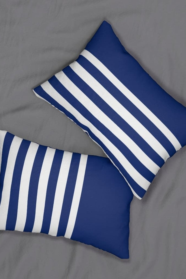 Uniquely You Decorative Lumbar Throw Pillow, Blue And White Striped Pattern-Uniquely You | iPFY-14" × 20"-Urbanheer