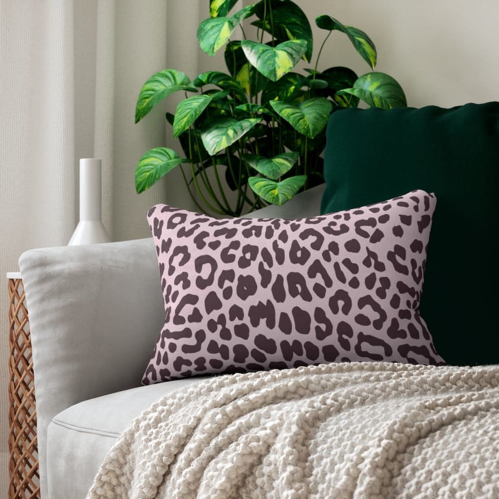 Decorative Throw Pillow - Double Sided Sofa Pillow / Leopard - Pink/Black-Uniquely You | iPFY-14" × 20"-Urbanheer