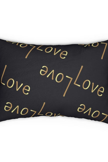 Decorative Throw Pillow - Double Sided Sofa Pillow / Love Love - Black/Beige-Uniquely You | iPFY-14" × 20"-Urbanheer