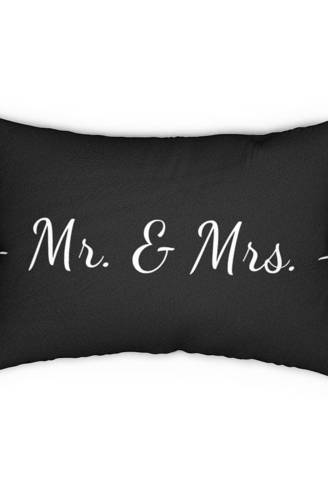 Decorative Throw Pillow - Double Sided Sofa Pillow / Mr. & Mrs. - Beige Black-Uniquely You | iPFY-14" × 20"-Urbanheer