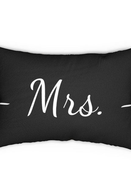 Decorative Throw Pillow - Double Sided Sofa Pillow / Mrs. - Beige Black-Uniquely You | iPFY-14" × 20"-Urbanheer