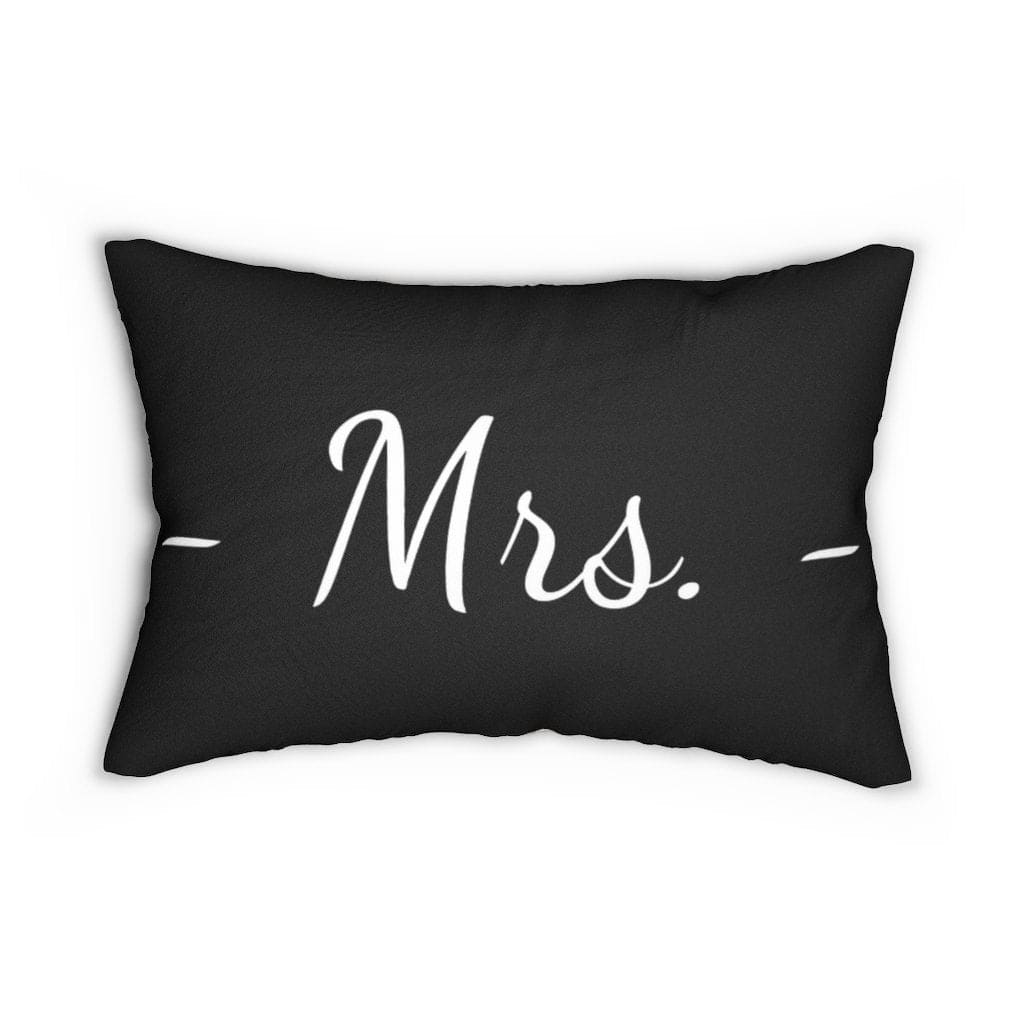 Decorative Throw Pillow - Double Sided Sofa Pillow / Mrs. - Beige Black-Uniquely You | iPFY-14" × 20"-Urbanheer