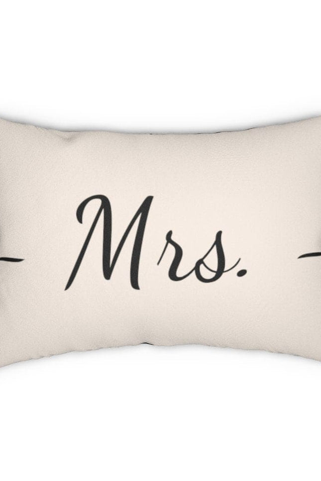 Decorative Throw Pillow - Double Sided Sofa Pillow / Mrs. - Beige Black-Uniquely You | iPFY-14" × 20"-Urbanheer