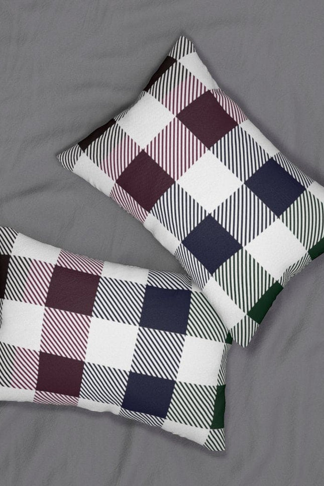 Decorative Throw Pillow - Double Sided Sofa Pillow / Tartan Plaid - Multicolor-Uniquely You | iPFY-14" × 20"-Urbanheer