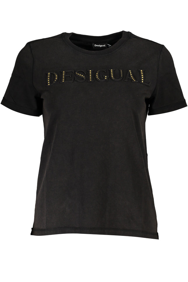 DESIGUAL WOMEN'S SHORT SLEEVE T-SHIRT BLACK-T-Shirt-DESIGUAL-Urbanheer