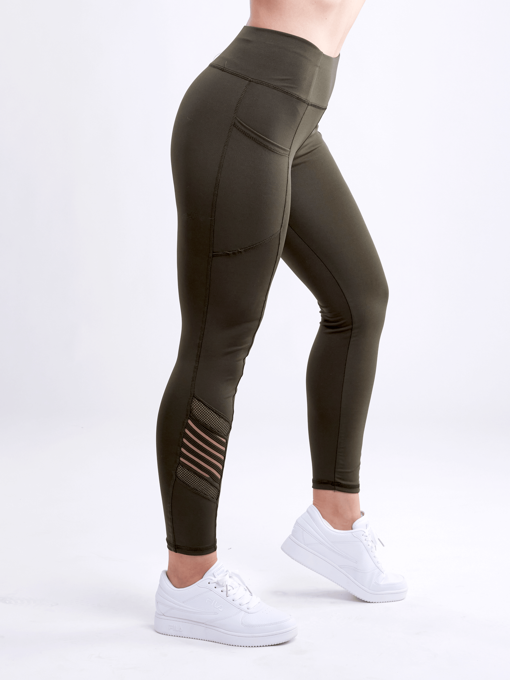 High-Waisted Pilates Leggings with Side Pockets & Mesh Panels-JupiterGear-Grey-Small / Medium-Urbanheer
