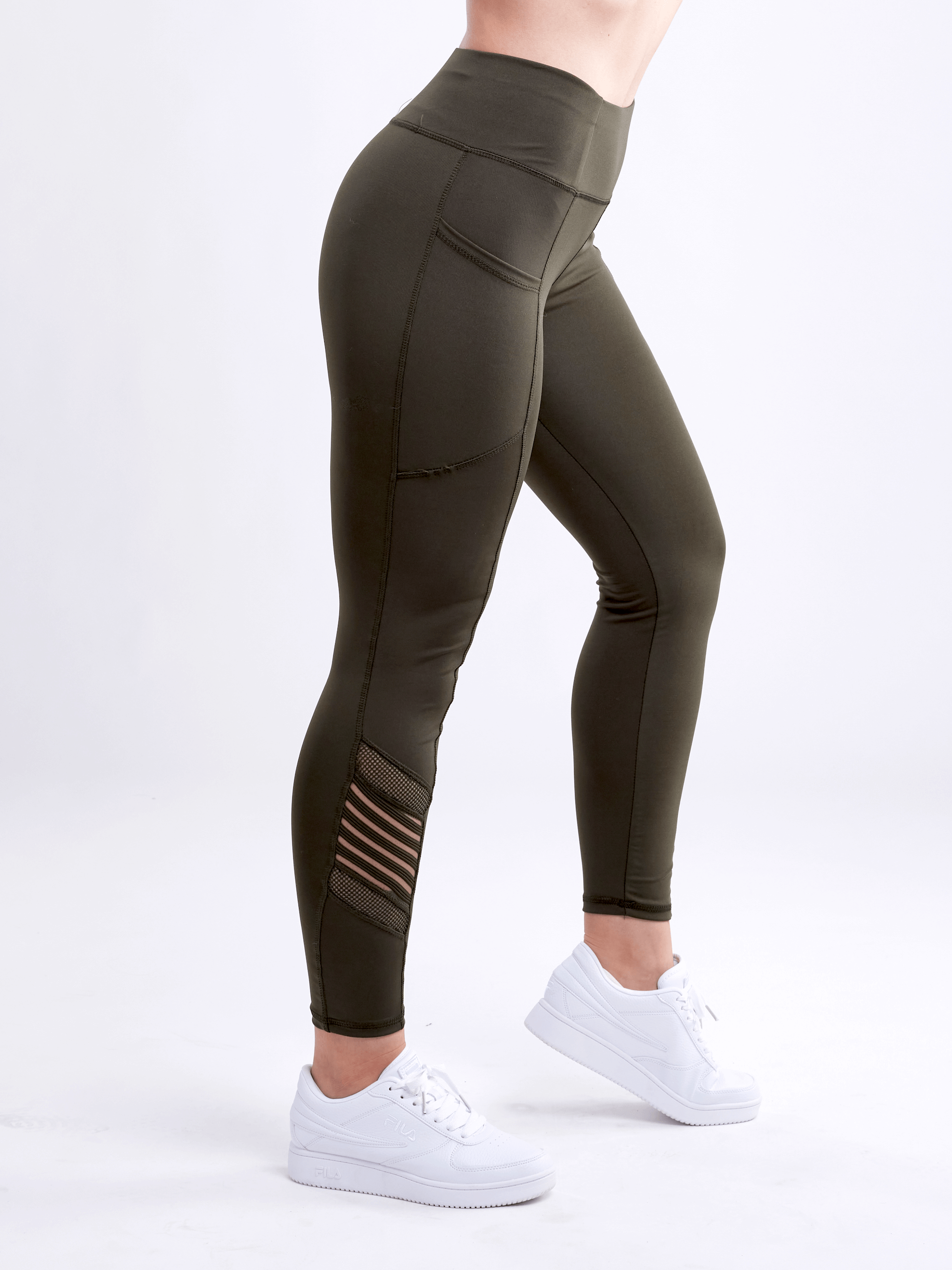 High-Waisted Pilates Leggings with Side Pockets & Mesh Panels-JupiterGear-Grey-Small / Medium-Urbanheer