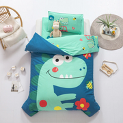 Blue Dinosaur Bedding Set 3-Piece Organic Cotton Fits Crib And Toddler Bedding Set-Baby Bedding Design-Urbanheer