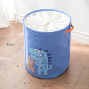 Blue Dinosaur Printed Quilted Storage Bag With Handle Storage Bin Closet Toy Box Container Organizer-Baby Bedding Design-Urbanheer