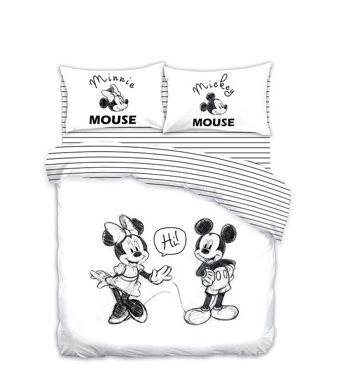 Disney Mickey And Minnie Hi 4-Piece Cotton Bedding Set - Queen Size-Disney-Urbanheer