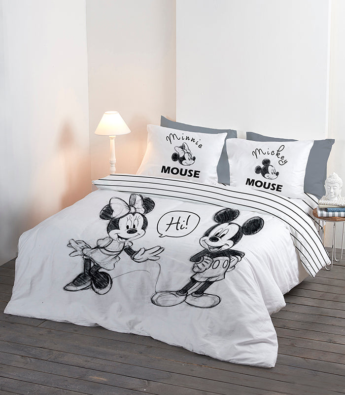 Disney Mickey And Minnie Hi 4-Piece Cotton Bedding Set - Queen Size-Disney-Urbanheer