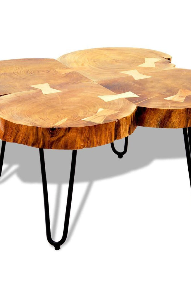 Trunks Solid Sheesham Wood Coffee Table 13.8" 4-Coffee Tables-D BlakHom-Urbanheer