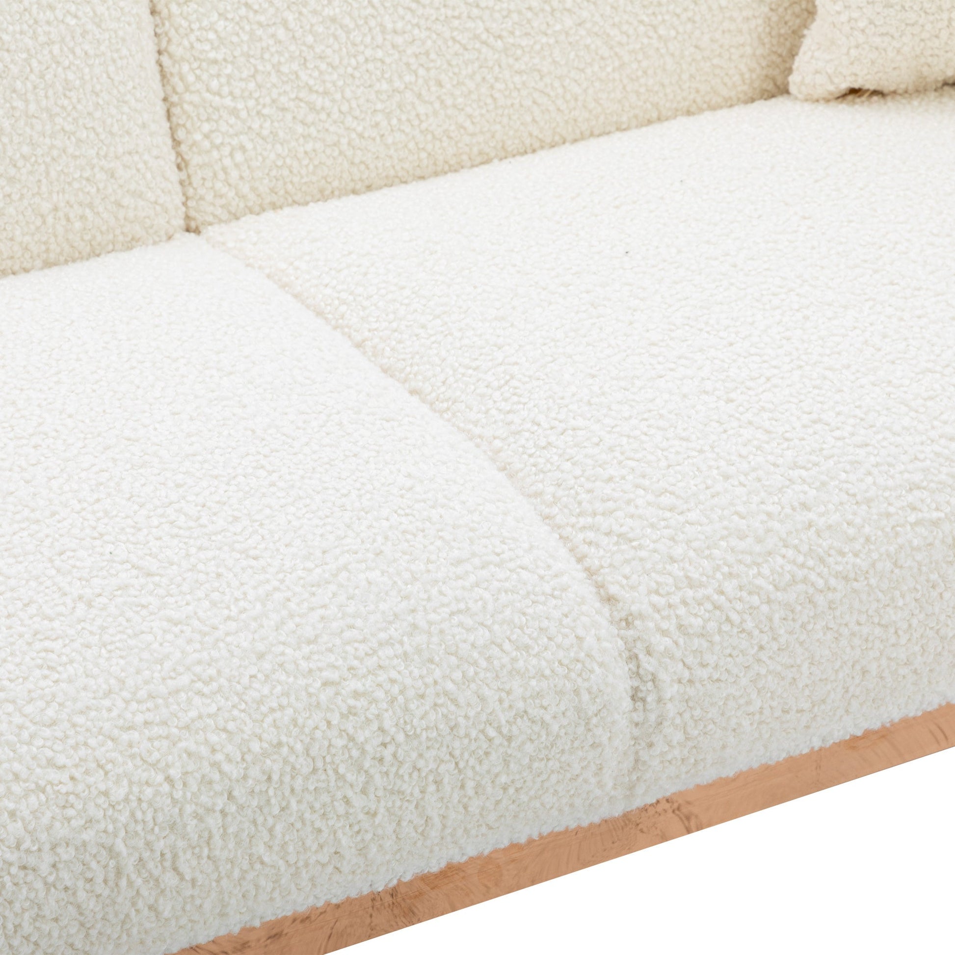 Velvet Accent Loveseat Sofa With Metal Feet-Sofas-D BlakHom-as Pic-Urbanheer