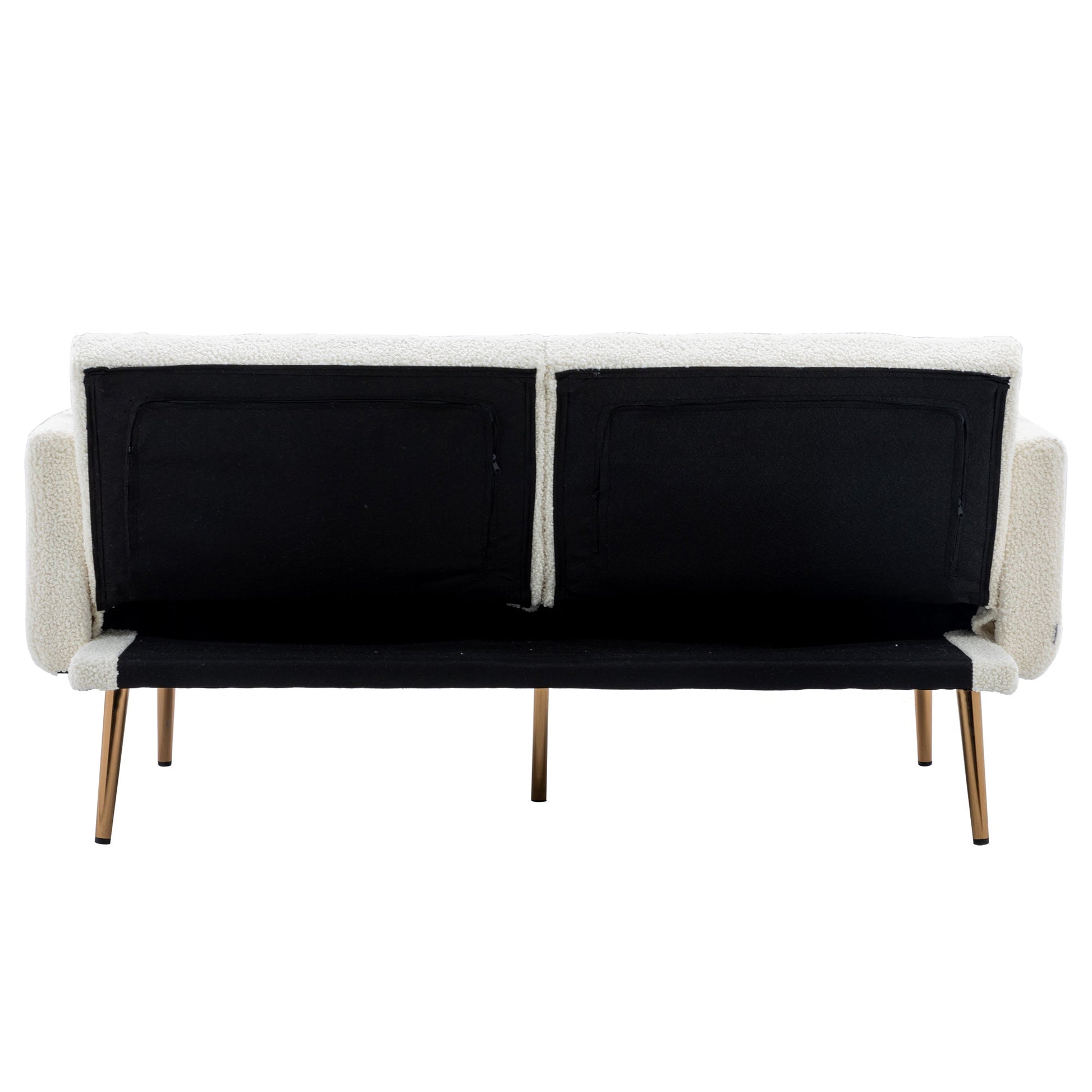 Velvet Accent Loveseat Sofa With Metal Feet-Sofas-D BlakHom-as Pic-Urbanheer