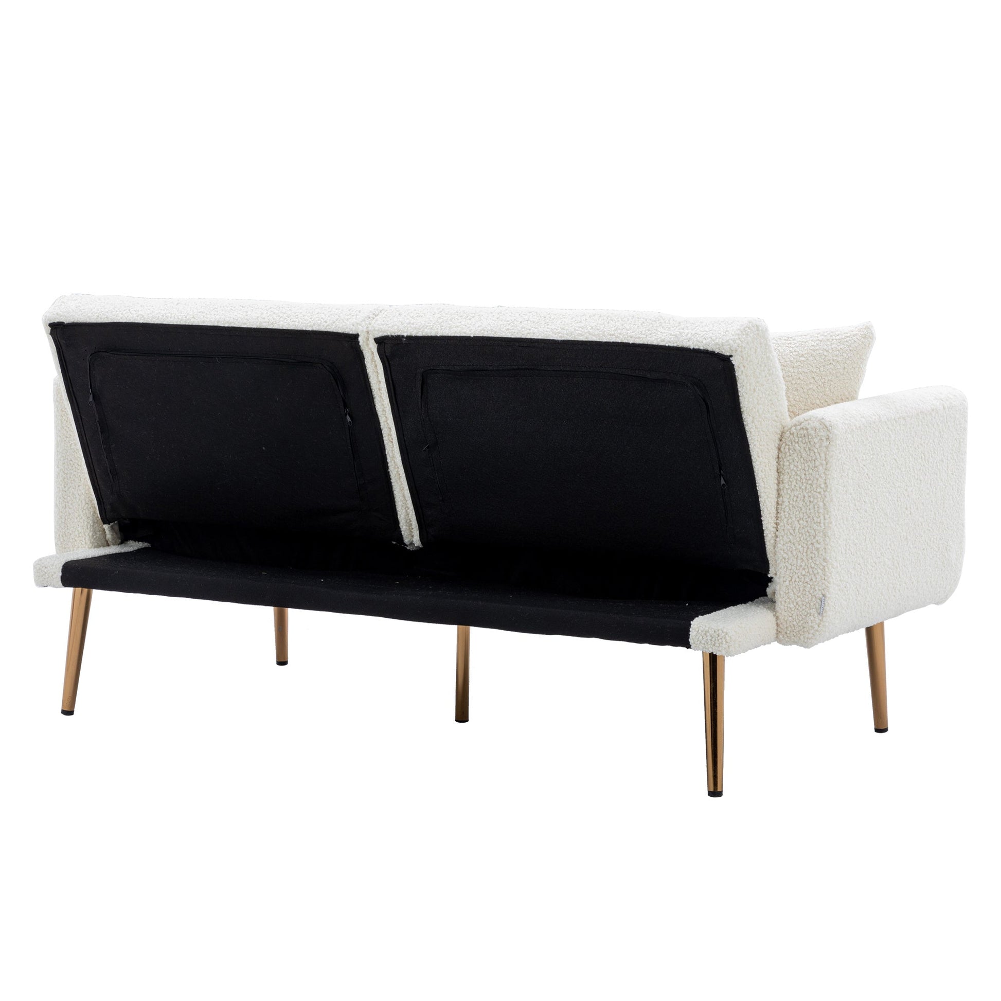 Velvet Accent Loveseat Sofa With Metal Feet-Sofas-D BlakHom-as Pic-Urbanheer