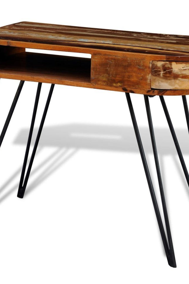 Reclaimed Solid Wood Desk With Iron Pin Legs-Desks-D BlakHom-Urbanheer