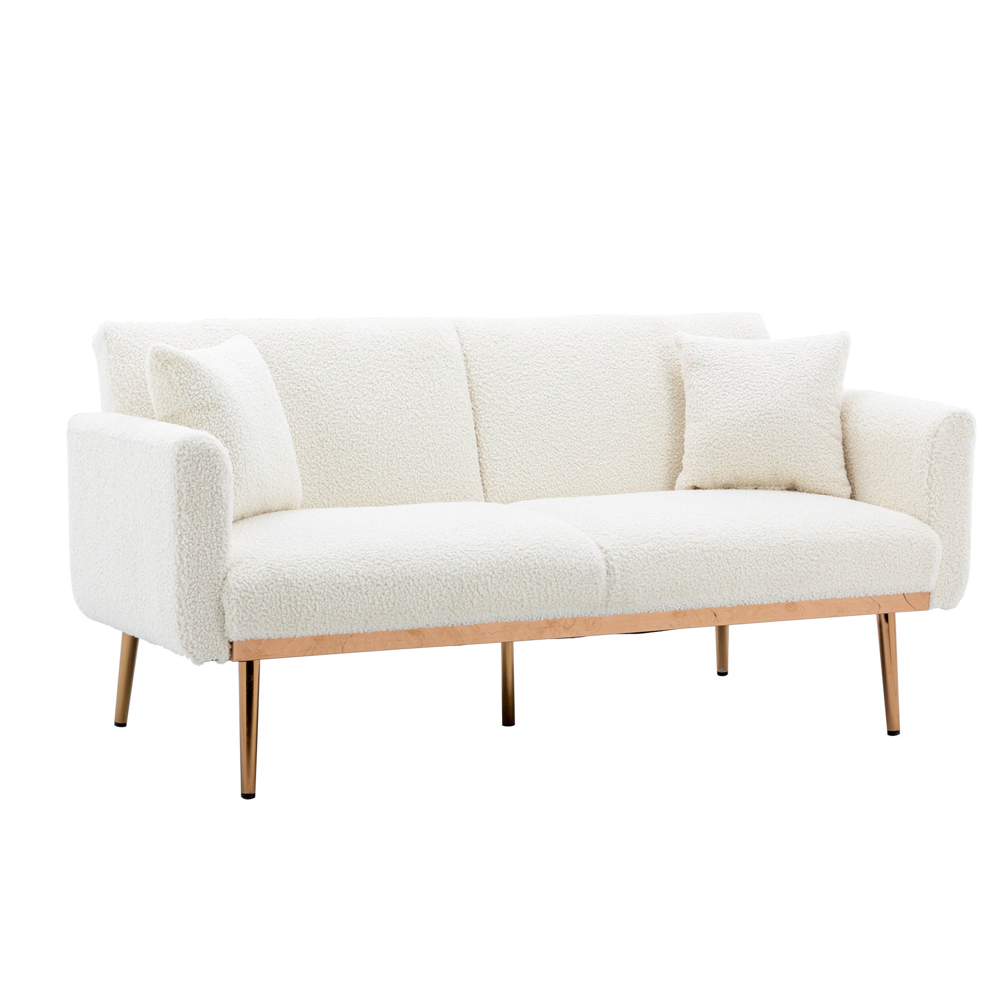 Velvet Accent Loveseat Sofa With Metal Feet-Sofas-D BlakHom-as Pic-Urbanheer