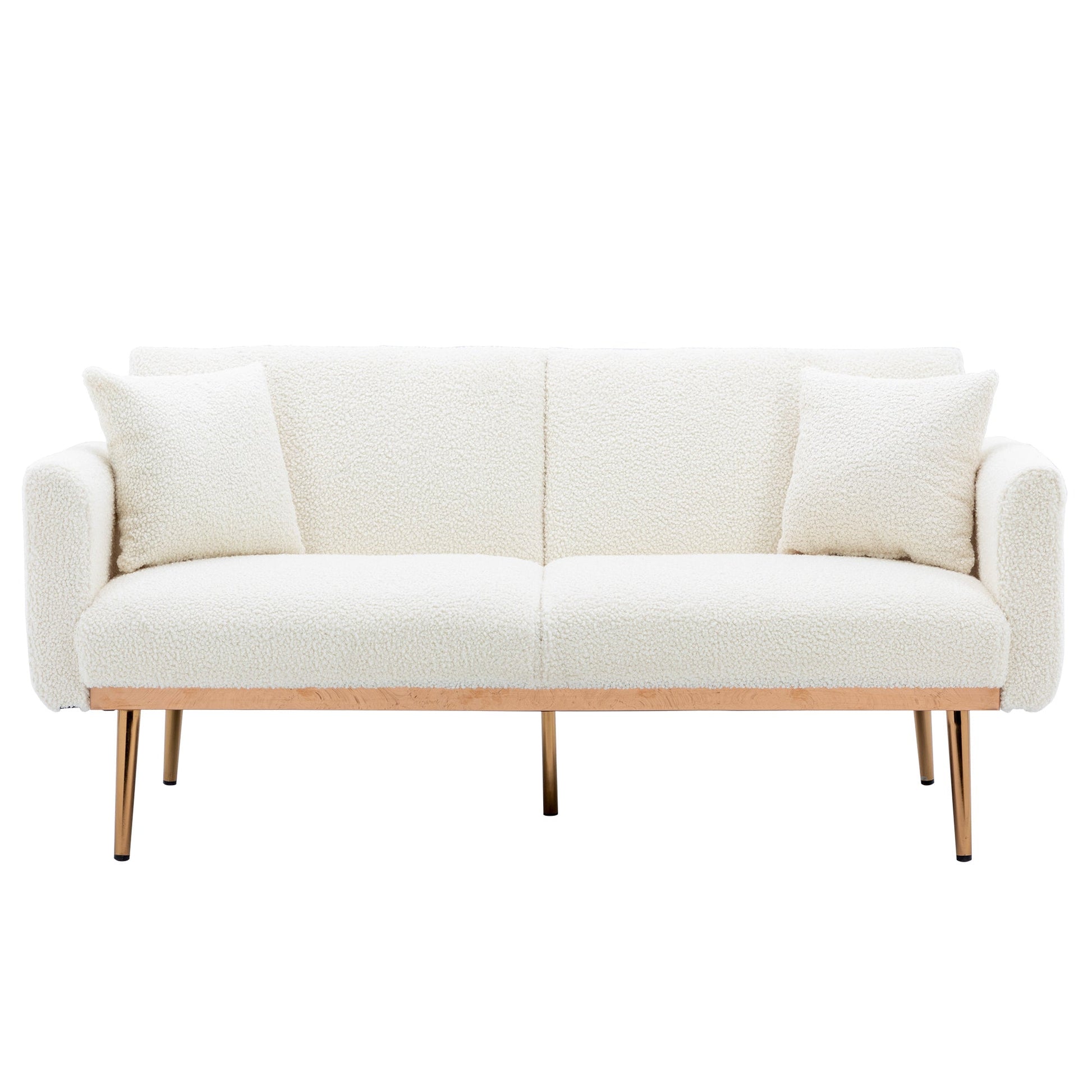 Velvet Accent Loveseat Sofa With Metal Feet-Sofas-D BlakHom-as Pic-Urbanheer