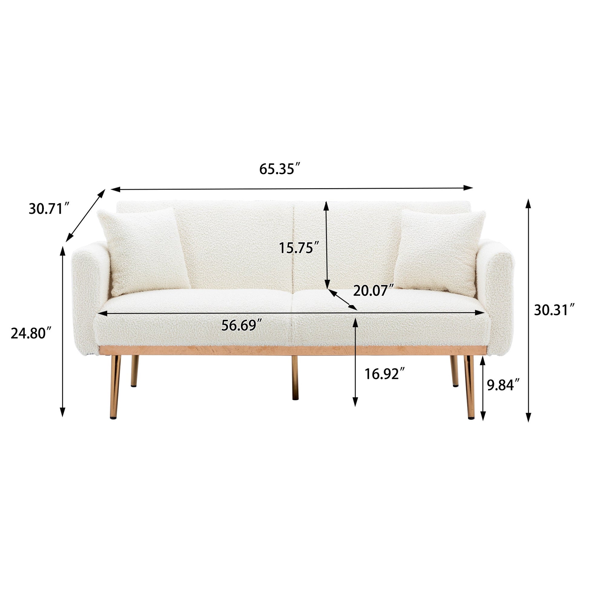 Velvet Accent Loveseat Sofa With Metal Feet-Sofas-D BlakHom-as Pic-Urbanheer