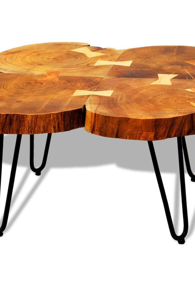 Trunks Solid Sheesham Wood Coffee Table 13.8" 4-Coffee Tables-D BlakHom-Urbanheer