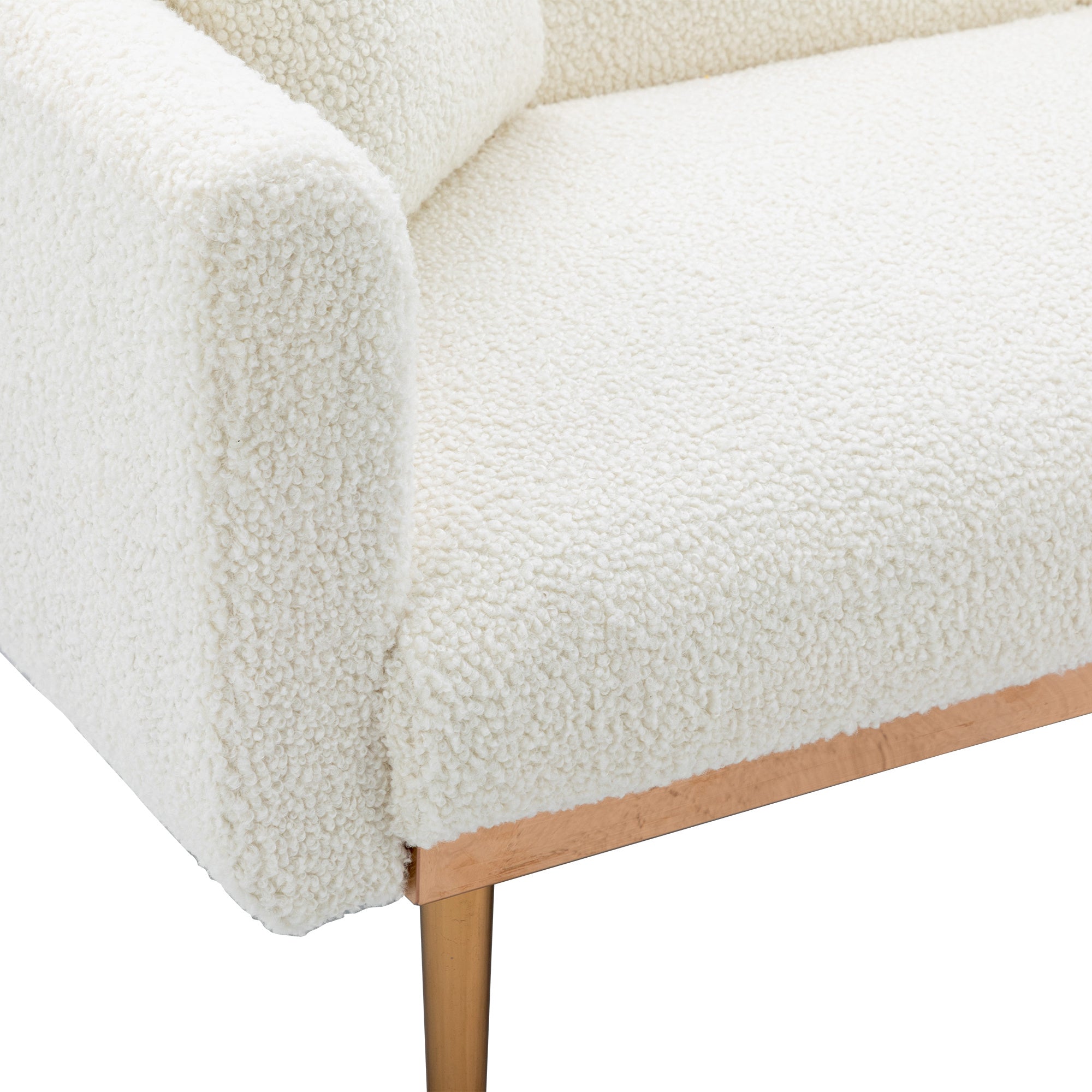 Velvet Accent Loveseat Sofa With Metal Feet-Sofas-D BlakHom-as Pic-Urbanheer