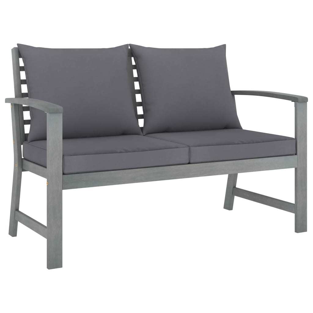 5 Piece Garden Lounge Set With Cushion Solid Acacia Wood Gray-Outdoor Living-D BlakHom-Urbanheer