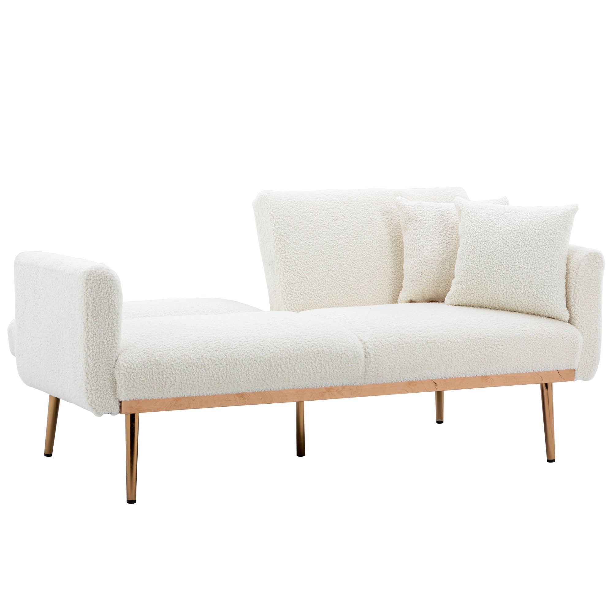 Velvet Accent Loveseat Sofa With Metal Feet-Sofas-D BlakHom-as Pic-Urbanheer