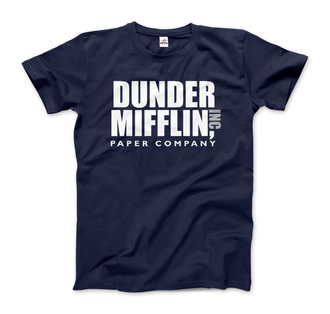 Dunder Mifflin Paper Company, Inc From The Office T-Shirt-Art-O-Rama Shop-Men (Unisex)-Navy-S-Urbanheer