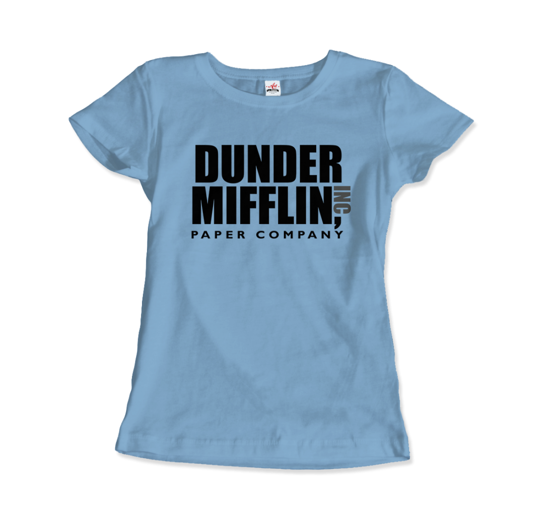 Dunder Mifflin Paper Company, Inc From The Office T-Shirt-Art-O-Rama Shop-Women (Fitted)-Light Blue-S-Urbanheer