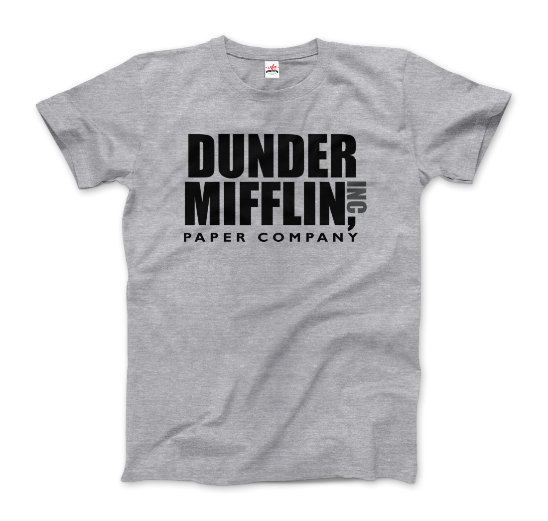Dunder Mifflin Paper Company, Inc From The Office T-Shirt-Art-O-Rama Shop-Men (Unisex)-Heather Grey-S-Urbanheer