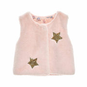 91583 PINK, WHITE Sequin Star Furry Vest-doe a dear-2T-Urbanheer