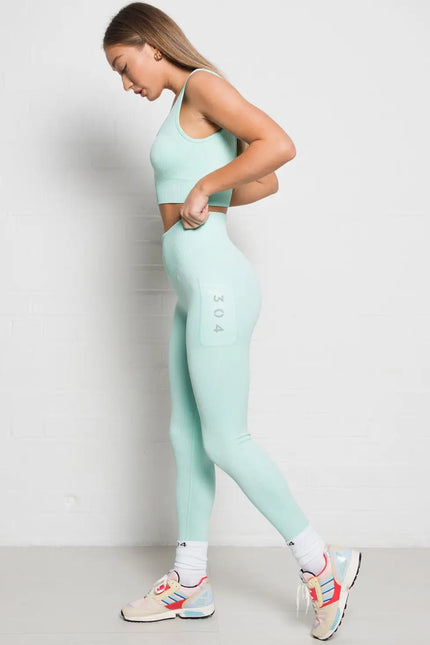 Ribbed Active Athletic Legging Peppermint