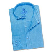 Linen Button Down Shirt - Cerulean Blue-Clothing - Men-Eight X-S-Urbanheer