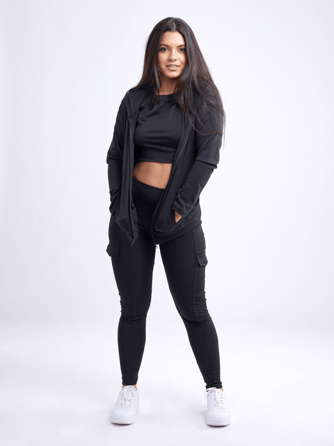 High-Waisted Leggings with Side Cargo Pockets-JupiterGear-French Camo-Small / Medium-Urbanheer