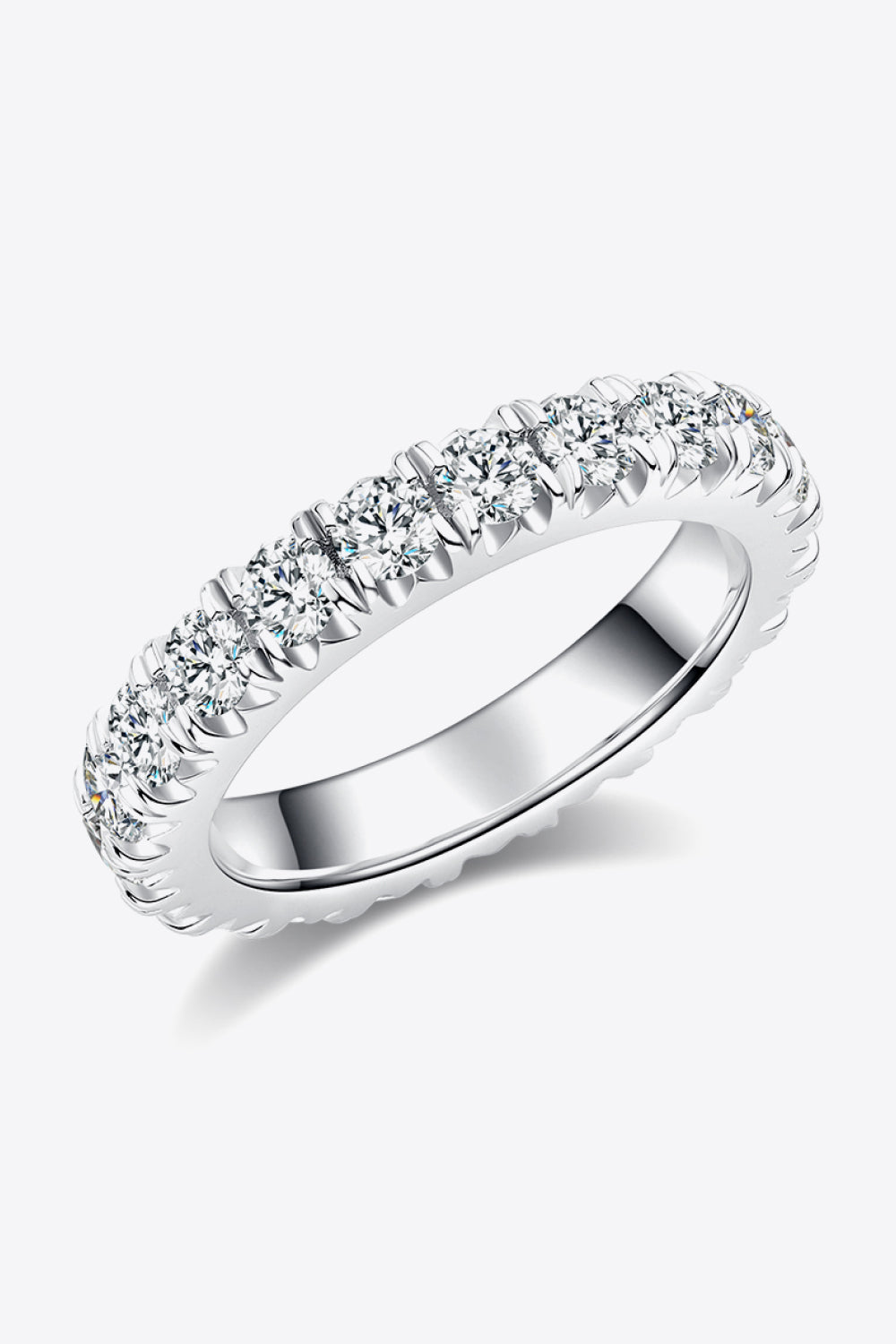 2.3 Carat Moissanite 925 Sterling Silver Eternity Ring-Street 360-Silver-4.5-Urbanheer