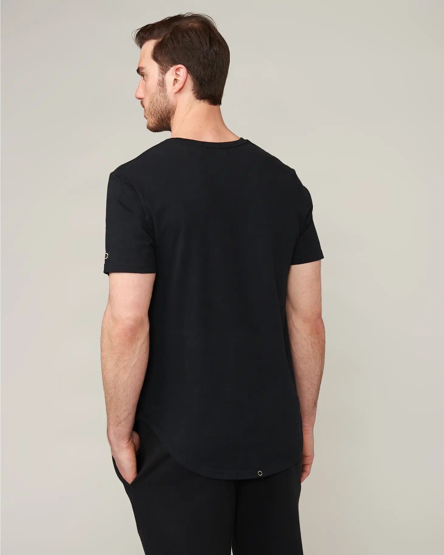 Zion Jet Black Brushed Scoop T-Shirt-Tourn-Black-M-Urbanheer