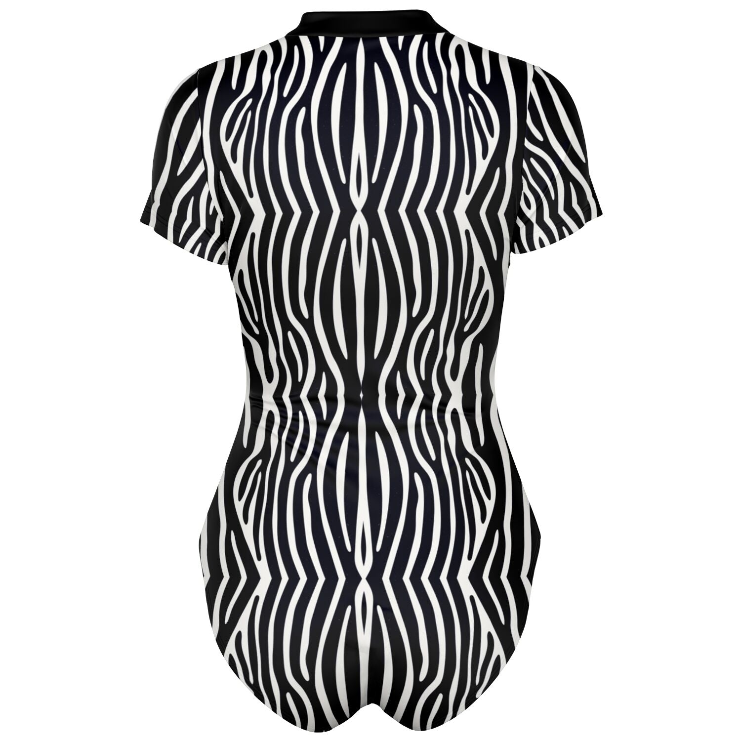 Graphic Zebra Short Sleeve Bodysuit-Subliminator-XS-Urbanheer