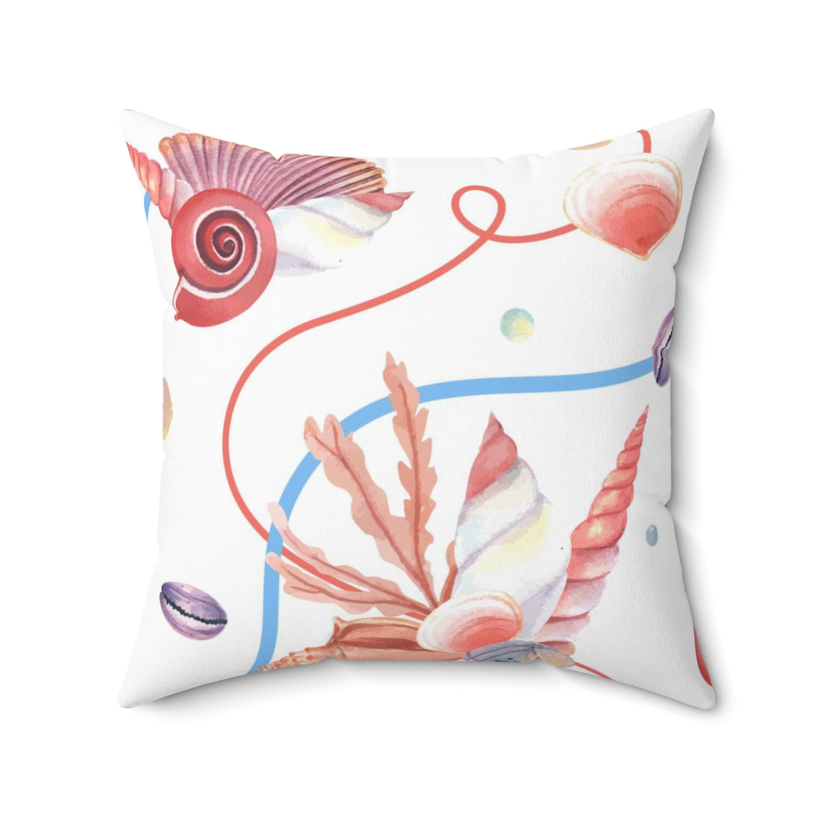 Uniquely You Decorative Throw Pillow Cover, Beach Seashell Coral Pattern-Uniquely You | iPFY-20" × 20"-Urbanheer
