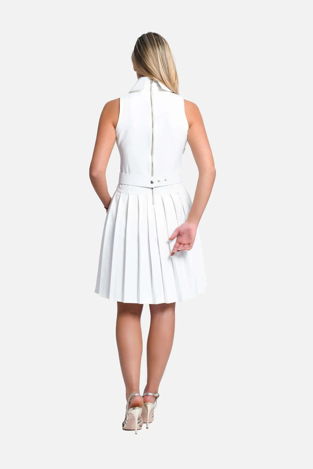 Laura Sleeveless Dress - White-Avoure Couture-Urbanheer