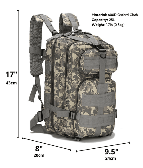 Tactical Military 25L Molle Backpack-JupiterGear-Black-Urbanheer