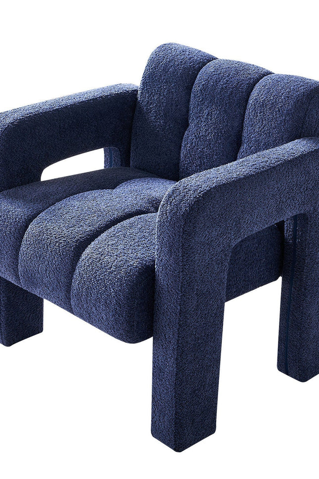 Wide Boucle Upholstered Accent Chair-Accent Chair-Blak Hom-Urbanheer
