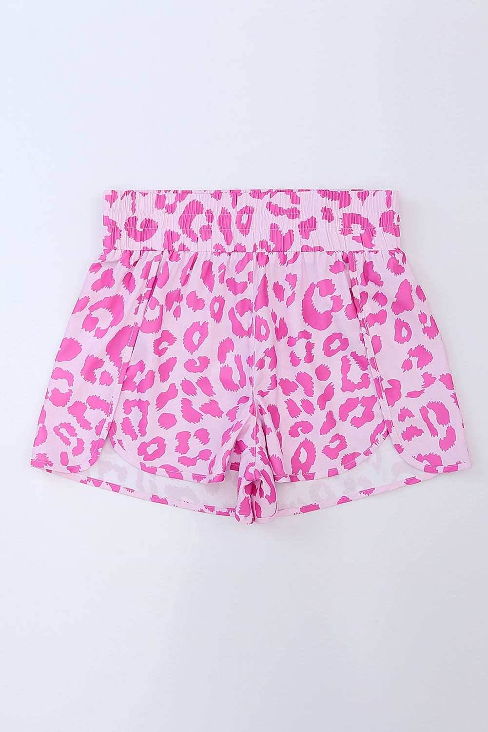 Pink Leopard High Waisted Athletic Shorts-DropshipClothes-Pink-(US 4-6)S-Urbanheer