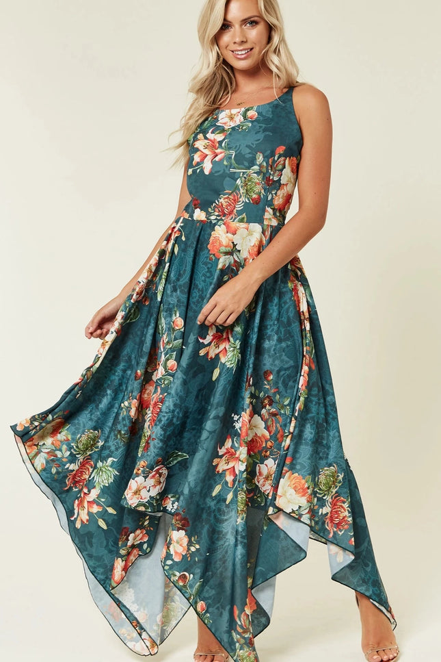 Cosmos Blue Printed Dress