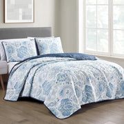 April Traditonal Abstract Jacquard Quilt - 3 Piece Set.-linen mart-King-Urbanheer