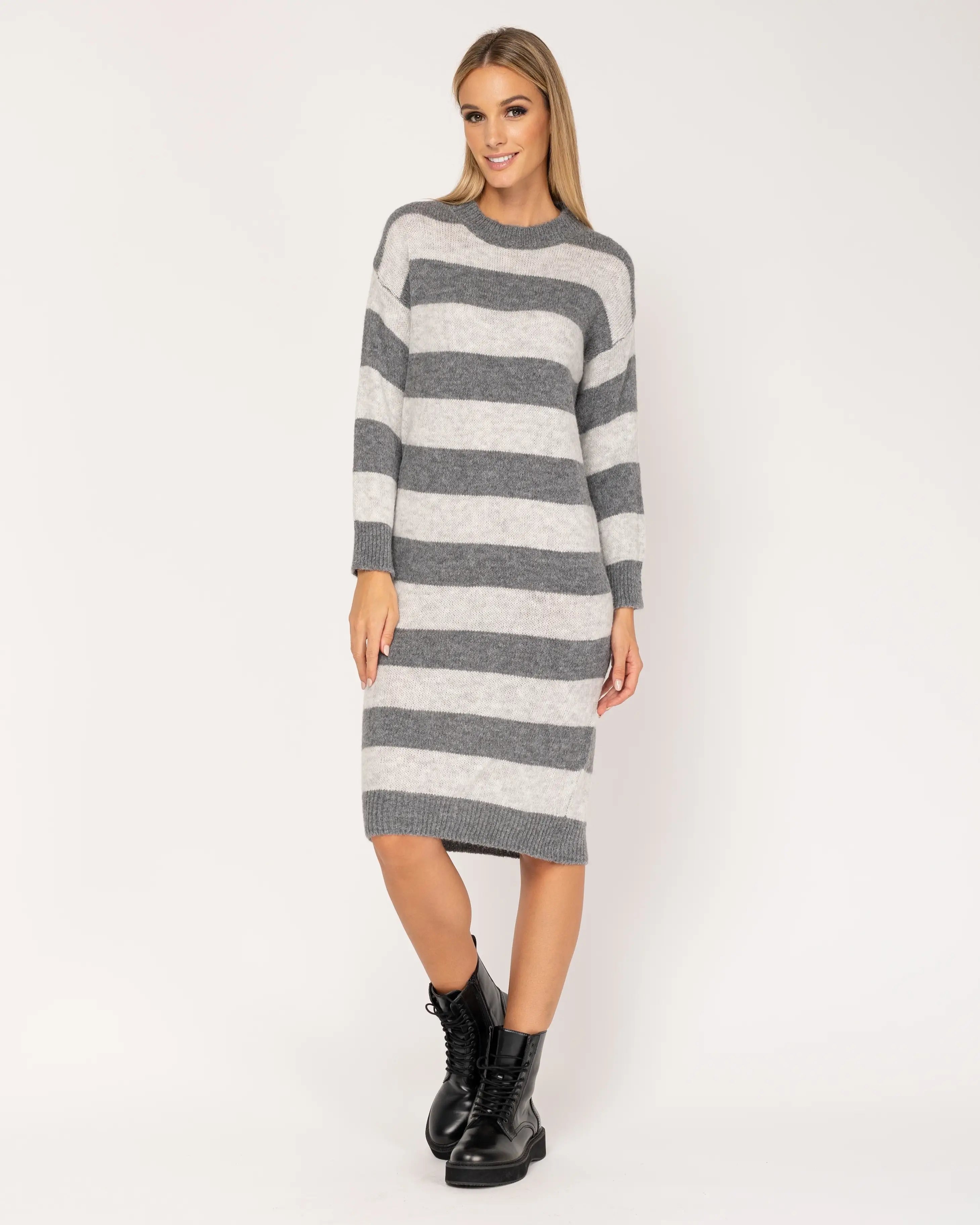 Knit Dress With Stripes.-tantra-S-Urbanheer