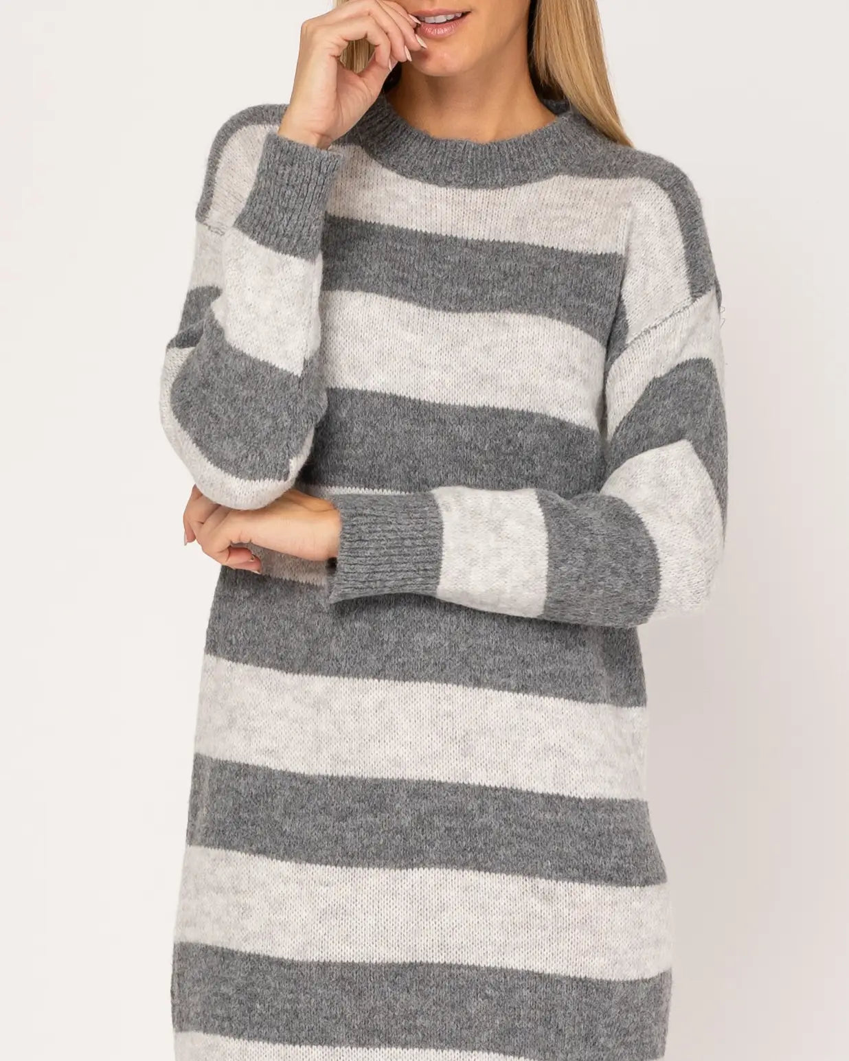 Knit Dress With Stripes.-tantra-S-Urbanheer
